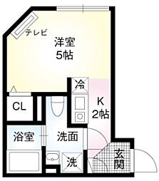 メゾンハイウェイ春日町 1階1Kの間取り