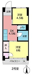 飛鳥ビル 2DKの間取図画像