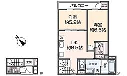 グランフォルト大塚 202 2DKの間取図画像