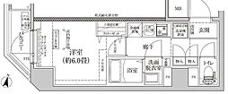 アイルイムーブル横浜サウス 1Kの間取図画像