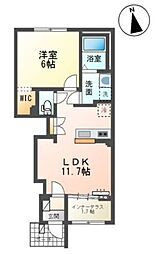 草深 アパートII期新築工事 南側 1LDKの間取図画像