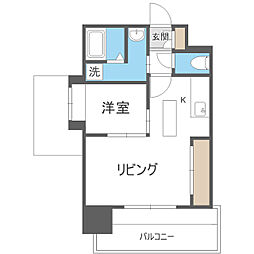 エステート・モア平尾公園通り 1LDKの間取図画像