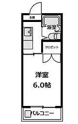 カーサK 1Kの間取図画像