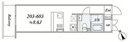 thetriasKASHIWA 1Kの間取図画像