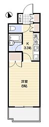 プラッツ中井 1Kの間取図画像
