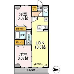 ヴィルソレイユ西荻1 2LDKの間取図画像