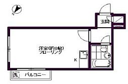 レジデンス喜多見 ワンルームの間取図画像