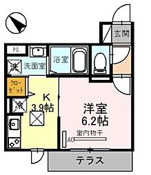 RIHITO堺東 1Kの間取図画像