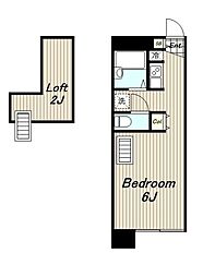 レオパレスKT 1Kの間取図画像