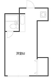 青雲荘Ａ 1階ワンルームの間取り