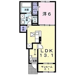 南海和歌山港線 和歌山港駅 徒歩28分の賃貸アパート 1階1LDKの間取り