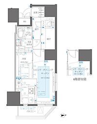 ズーム信濃町 1LDKの間取図画像