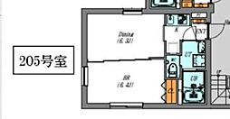 中野区東中野1丁目マンション 2Kの間取図画像