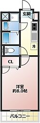 スクエア 1Kの間取図画像