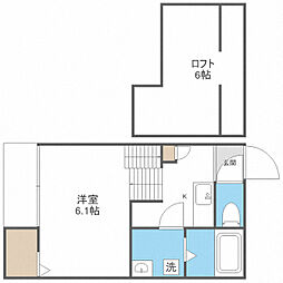 tiare七隈 1Kの間取図画像