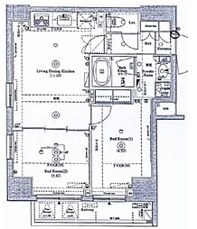 アクサス上野北 2LDKの間取図画像