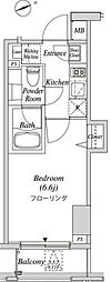 クレセント虎ノ門新橋 1Kの間取図画像