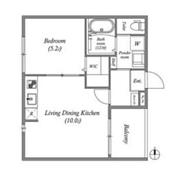 仮）太秦西蜂岡町B 3階1LDKの間取り