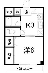 サンハイツ 1Kの間取図画像