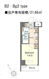 SHOKEN Residence横浜鶴見V 1階1Kの間取り