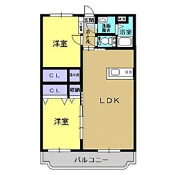 プレミアム五番館 2LDKの間取図画像