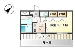 メゾン・ド・ファミーユ 1Kの間取図画像