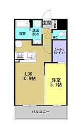 Ｙ＆Ｍ　ＳＡＫＵＲＡＩＩＩ 3階1LDKの間取り
