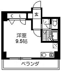 エース参番館 ワンルームの間取図画像