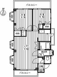 ホワイトトップヒルス 2LDKの間取図画像
