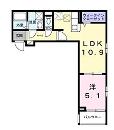 アヴァロン 3階1LDKの間取り