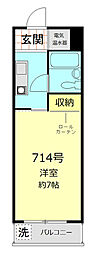 マンション五反田 1Kの間取図画像