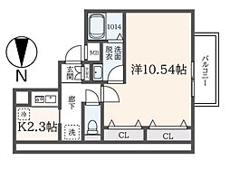 リ・フィレンツェ八雲 4階1Kの間取り