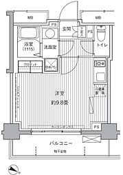 ヒューリックレジデンス茗荷谷 ワンルームの間取図画像