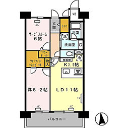 ロイヤルパークス西新井 1LDKの間取図画像