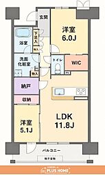 シャリエ和歌山大学前ヴェリテ 2SLDKの間取図画像