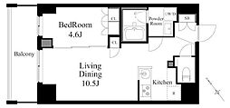 ラティエラ上野入谷 1LDKの間取図画像