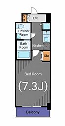 グランド・ガーラ西麻布 1Kの間取図画像