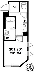 BloomTower西新宿 1Kの間取図画像