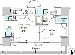 パークアクシス東陽町・親水公園 3階1LDKの間取り