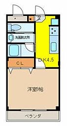 ヴィヴィエンダハナ 1DKの間取図画像