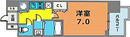 ラヴ神戸三宮 6階1Kの間取り