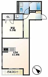 千葉市花見川区犢橋町アパート 1LDKの間取図画像