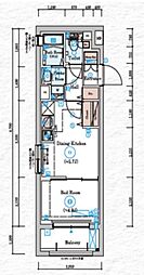 Genoviaカワサキ5 1DKの間取図画像
