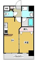 プレジール船橋本町 1DKの間取図画像