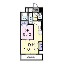 ウィングコート天王寺 1LDKの間取図画像