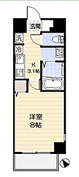 ブランドール壱番館 1Kの間取図画像