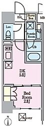 LIVIOMAISON木場 1DKの間取図画像