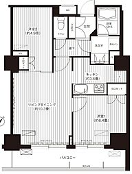 コスモグラン勝どき 2LDKの間取図画像