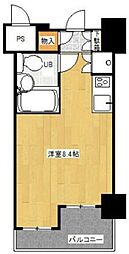 ルネ御苑プラザ 6階ワンルームの間取り