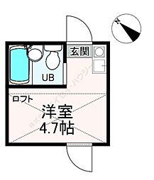 テラス上井草 2階ワンルームの間取り